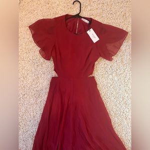 Ali and Jay red cutout dress